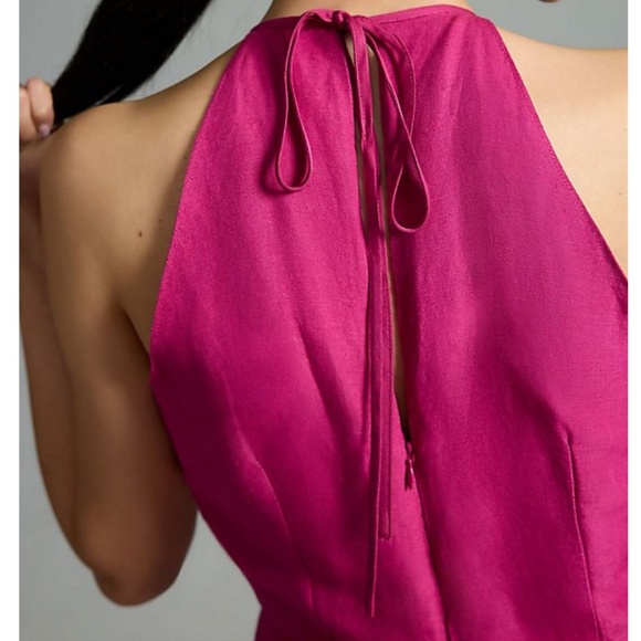 Anthropologie Cutwork Linen Jumpsuit | Sz 4 - Picture 4 of 6